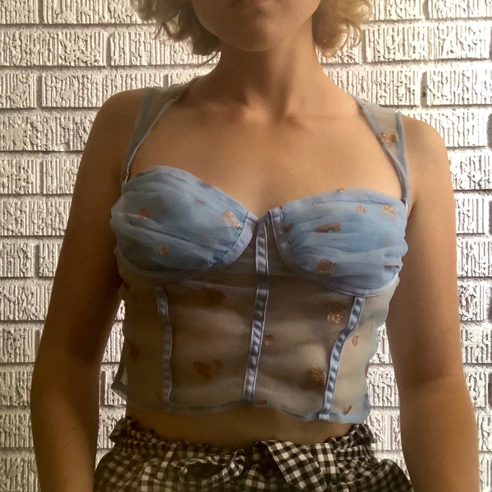 Baby Blue Bustier with Hearts